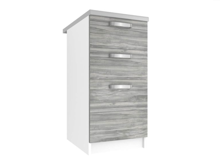 Kuchyňská skříňka Belini spodní se zásuvkami 40 cm šedý antracit Glamour Wood s pracovní deskou Výrobce TOR SDSZ40/0/WT/GW/0/U
