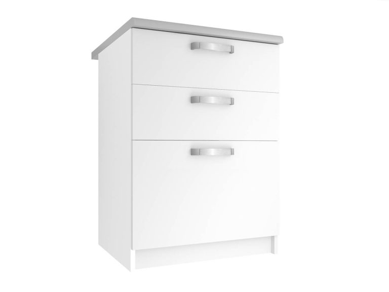 Kuchyňská skříňka Belini spodní se zásuvkami 60 cm bílý mat s pracovní deskou Výrobce TOR SDSZ60/0/WT/WT/0/U
