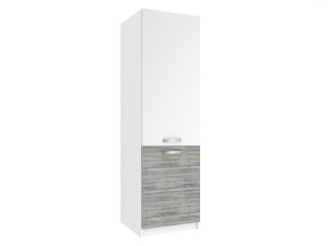Vysoká kuchyňská skříňka Belini na vestavnou lednici 60 cm bílý mat
 / šedý antracit Glamour Wood
 Výrobce TOR SSL60/1/WT/WTGW/0/U
