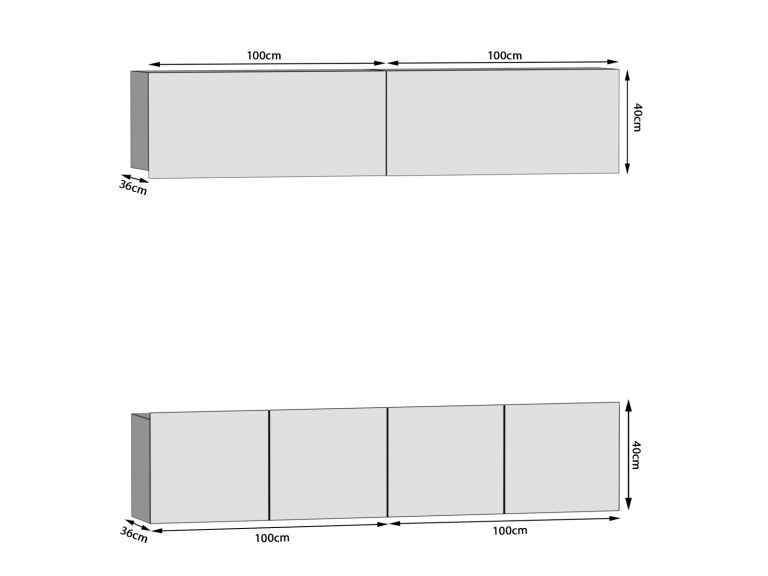 Obývací stěna 200 cm Belini bílý lesk Imperium 6 Výrobce IMP 6/5/W/W/0/0