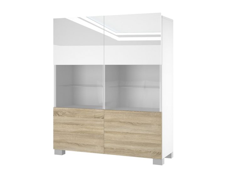 Komoda Belini bílý lesk / dub sonoma Imperium Belini 9 Výrobce IMP KOM1/3/W/WDS/0/0