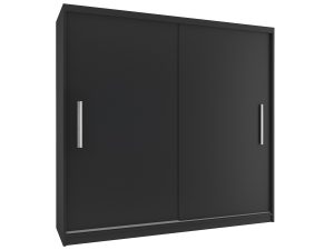 Šatní skříň 200cm Belini černý mat s posuvnými dveřmi Výrobce SI SZP1/2/B/B/0/AL