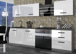 Kuchyňská linka Belini 180 cm Super Povlak Ultra High Gloss bílý lesk s pracovní deskou Amsterdam Výrobce