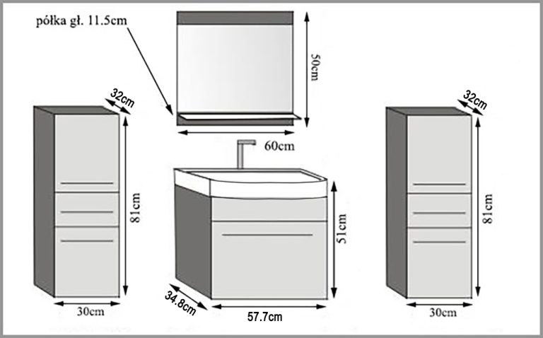 Koupelnový nábytek Belini bílý mat / černý mat + umyvadlo + zrcadlo Výrobce ROD M 4/0/W/WB/0/ZW
