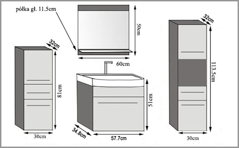 Koupelnový nábytek skříňky s umyvadlem a zrcadlem dubové dub wotan Výrobce ROD PRIMO M 5/0/W/DW/0/ZINC