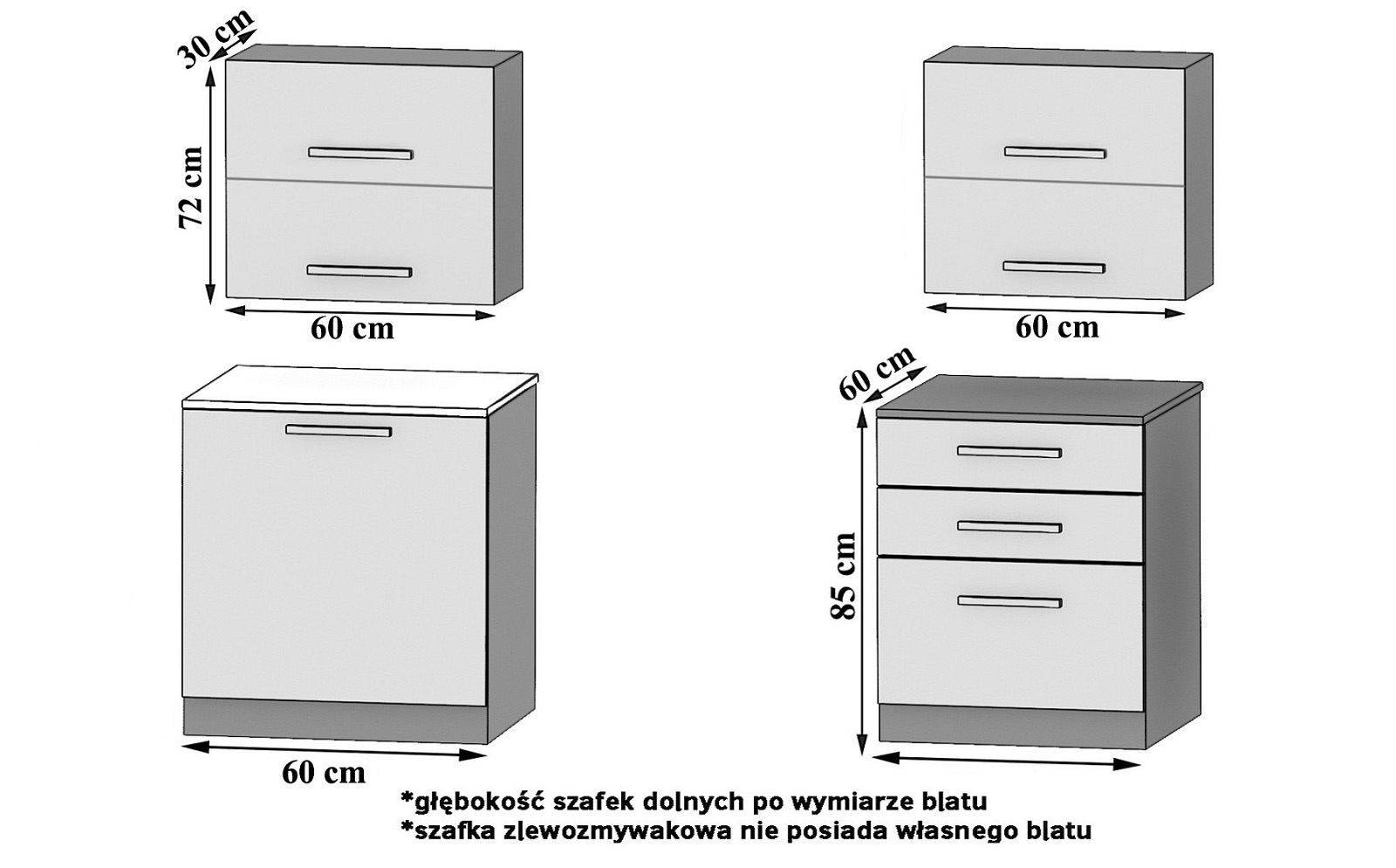 Kuchyňská linka Belini 120 cm černý lesk / bílý mat s pracovní deskou Eleganta2 Výrobce INF ELEGANTA2/2/WT/BWTB/0/B1