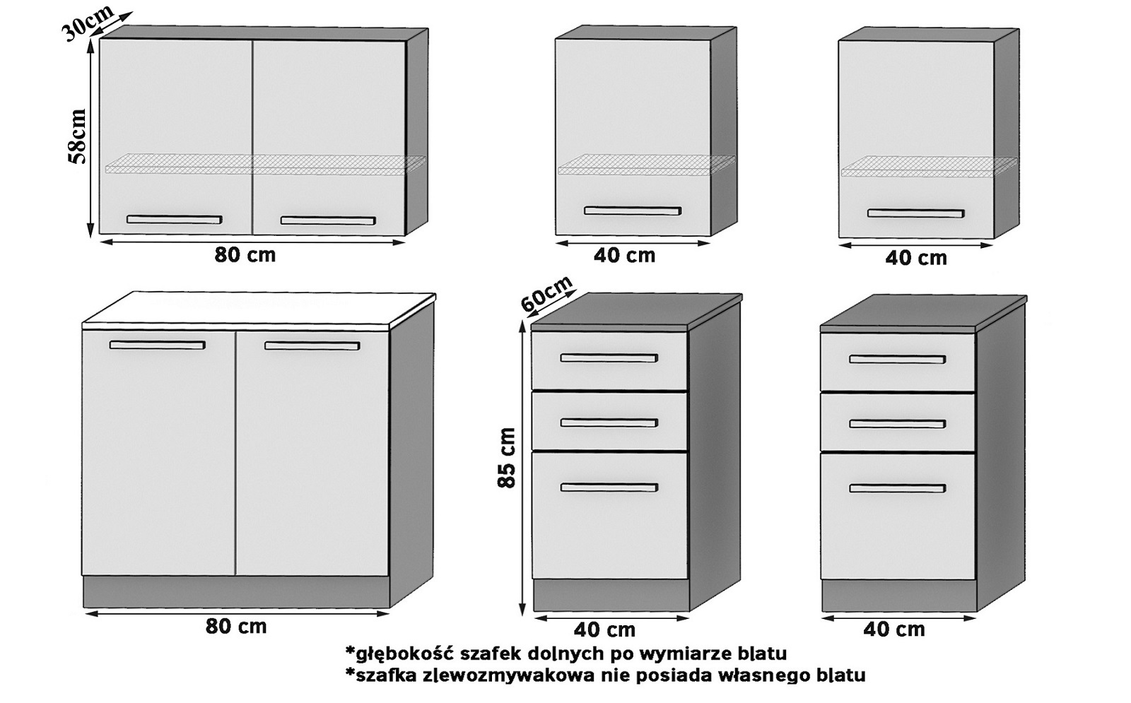 Kuchyňská linka Belini 160 cm šedý lesk s pracovní deskou Kompakto2 Výrobce INF KOMPAKTO2/2/WT/S/0/B1