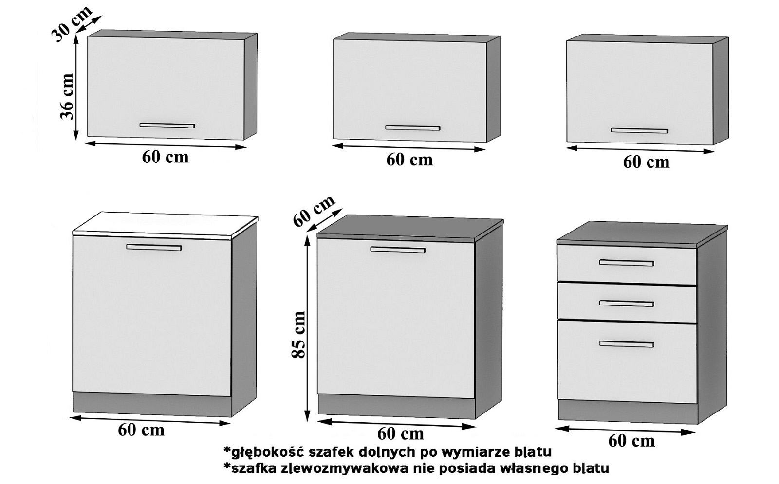 Kuchyňská linka Belini 180 cm šedý lesk s pracovní deskou Laurentino2 Výrobce INF LAURENTINO2/2/WT/S/0/B1