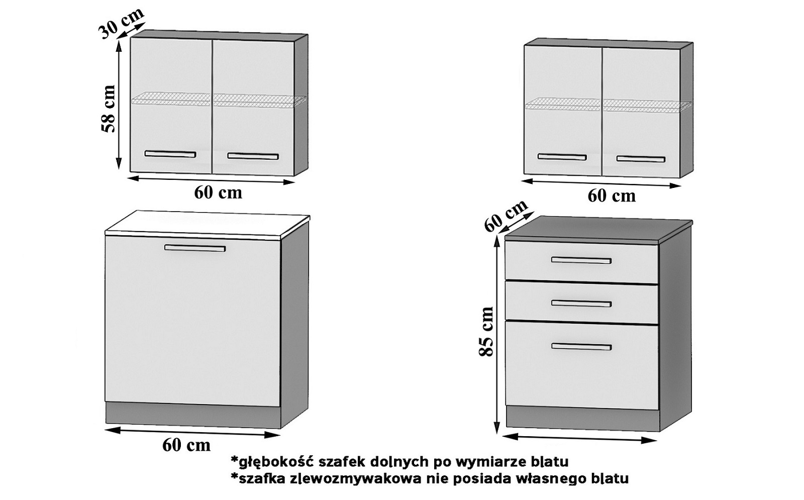 Kuchyňská linka Belini 120 cm šedý antracit Glamour Wood s pracovní deskou Tiesto2 Výrobce