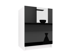 Kuchyňská skříňka Belini dřezová 60 cm černý lesk
bez pracovní desky Výrobce INF SDZ60/0/WT/B/0/B1
