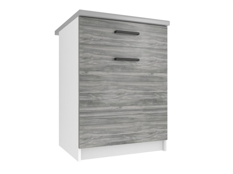 Kuchyňská skříňka Belini spodní se zásuvkami 60 cm šedý antracit Glamour Wood s pracovní deskou Výrobce TOR SDSZ1-60/0/WT/GW/0/B1
