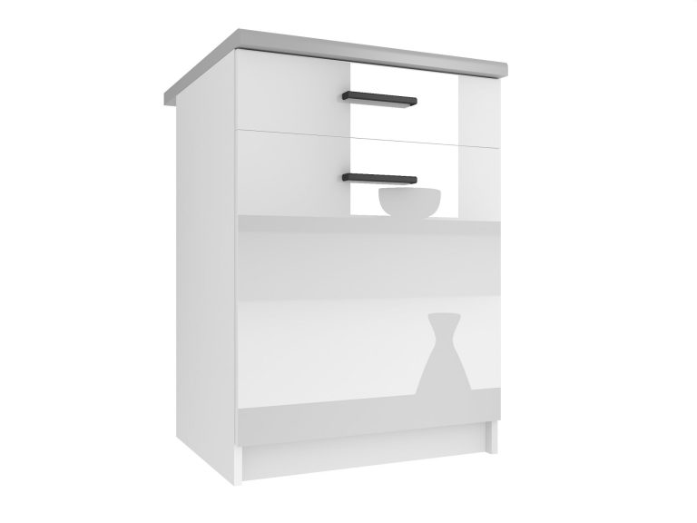 Kuchyňská skříňka Belini spodní se zásuvkami 60 cm bílý lesk s pracovní deskou Výrobce INF SDSZ1-60/0/WT/W/0/B1
