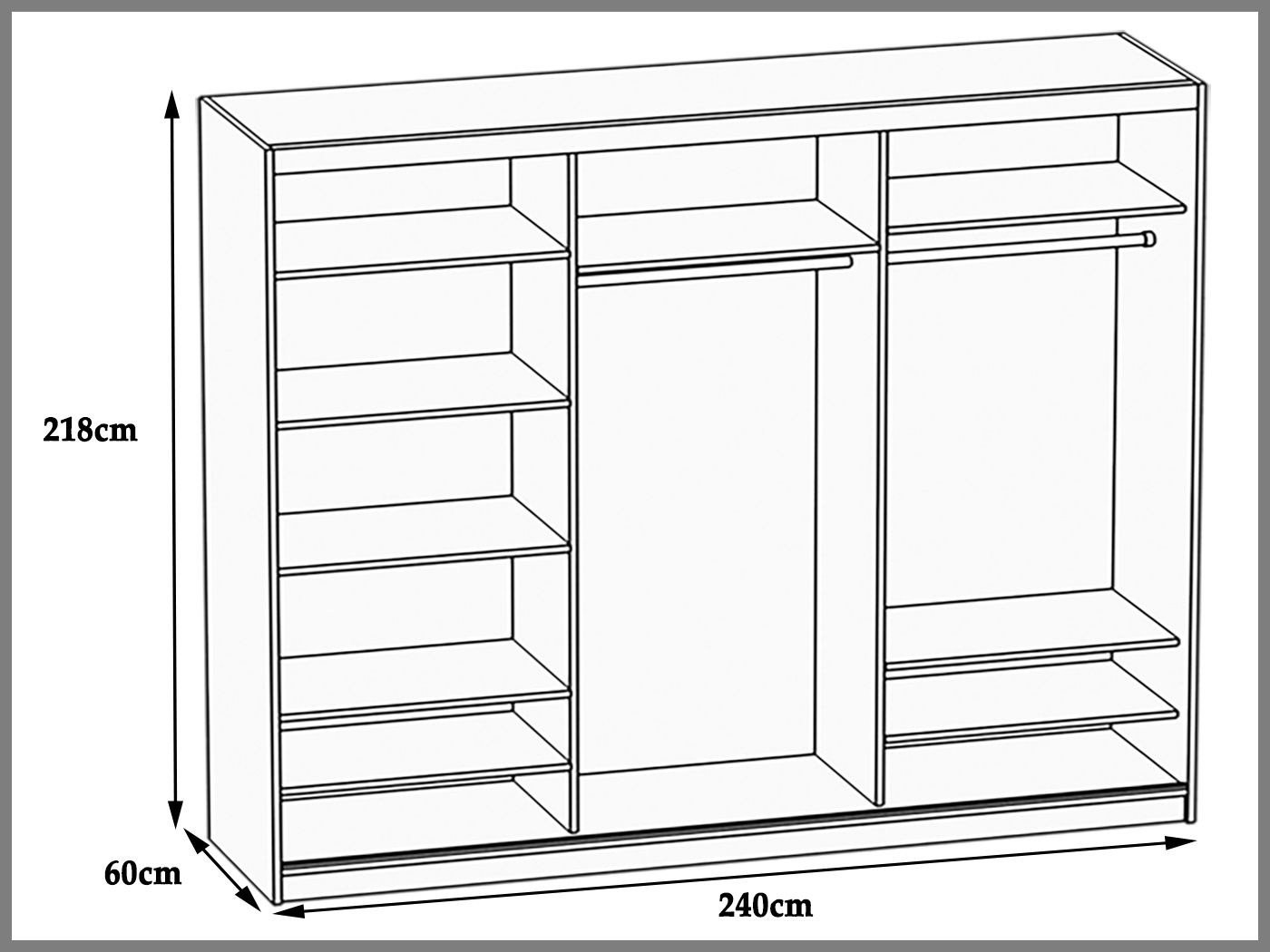 Šatní skříň 232 cm Belini bílý mat / dub sonoma s posuvnými dveřmi a zrcadlem Výrobce MV SZP4/1/1W/2DS1L/P/HI