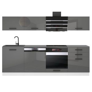 Kuchyňská linka Belini Premium Full Version 240 cm šedý lesk s pracovní deskou LINDA Výrobce