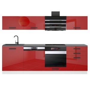 Kuchyňská linka Belini Premium Full Version 240 cm červený lesk s pracovní deskou LINDA Výrobce