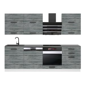 Kuchyňská linka Belini Premium Full Version 240 cm šedý antracit Glamour Wood s pracovní deskou MADISON Výrobce