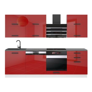 Kuchyňská linka Belini Premium Full Version 240 cm červený lesk s pracovní deskou MADISON Výrobce