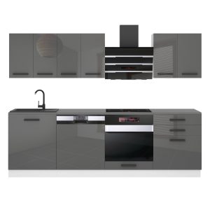 Kuchyňská linka Belini Premium Full Version 240 cm šedý lesk s pracovní deskou SUSAN Výrobce