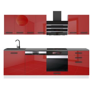 Kuchyňská linka Belini Premium Full Version 240 cm červený lesk s pracovní deskou SUSAN Výrobce