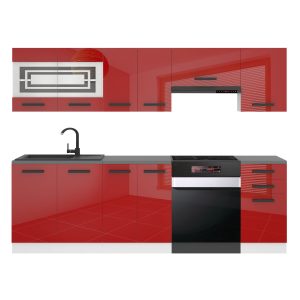 Kuchyňská linka Belini Premium Full Version 240 cm červený lesk s pracovní deskou LILY Výrobce