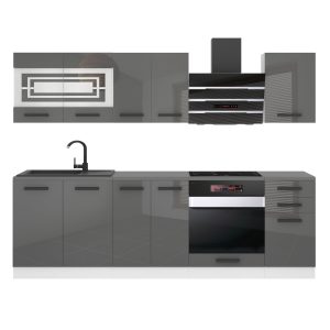 Kuchyňská linka Belini Premium Full Version 240 cm šedý lesk s pracovní deskou MARGARET Výrobce