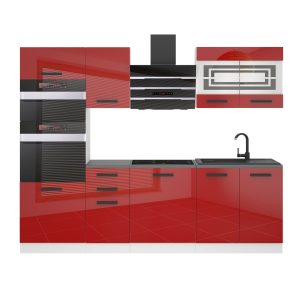 Kuchyňská linka Belini Premium Full Version 240 cm červený lesk s pracovní deskou TRACY Výrobce