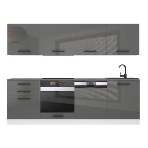 Kuchyňská linka Belini Premium Full Version 240 cm šedý lesk s pracovní deskou ALICE Výrobce