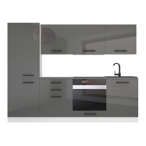 Kuchyňská linka Belini Premium Full Version 240 cm šedý lesk s pracovní deskou SANDY Výrobce