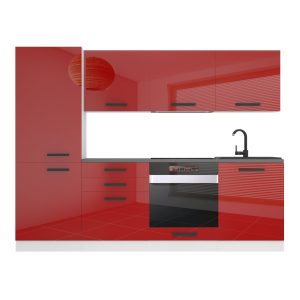 Kuchyňská linka Belini Premium Full Version 240 cm červený lesk s pracovní deskou SANDY Výrobce