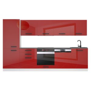 Kuchyňská linka Belini Premium Full Version 300 cm červený lesk s pracovní deskou ROSE Výrobce