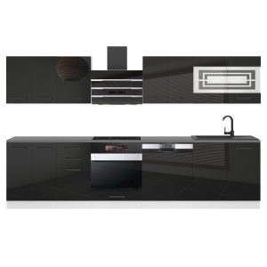 Kuchyňská linka Belini Premium Full Version 300 cm černý lesk s pracovní deskou LUCY Výrobce