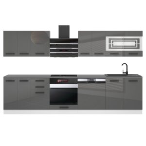 Kuchyňská linka Belini Premium Full Version 300 cm šedý lesk s pracovní deskou LUCY Výrobce