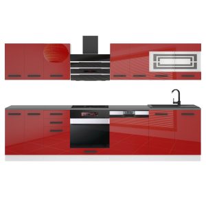 Kuchyňská linka Belini Premium Full Version 300 cm červený lesk s pracovní deskou LUCY Výrobce