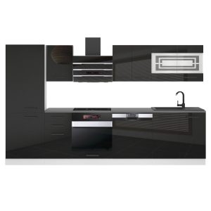 Kuchyňská linka Belini Premium Full Version 300 cm černý lesk s pracovní deskou CINDY Výrobce