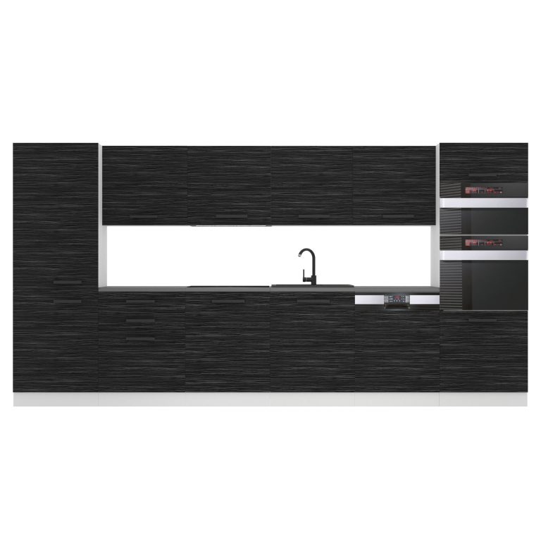 Kuchyňská linka Belini Premium Full Version 360 cm královský eben s pracovní deskou NAOMI Výrobce TOR NAOMI/0/WT/HK/B/B1