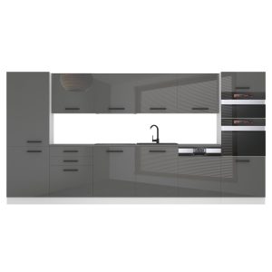 Kuchyňská linka Belini Premium Full Version 360 cm šedý lesk s pracovní deskou NAOMI Výrobce