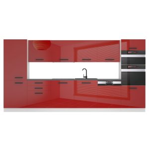 Kuchyňská linka Belini Premium Full Version 360 cm červený lesk s pracovní deskou NAOMI Výrobce