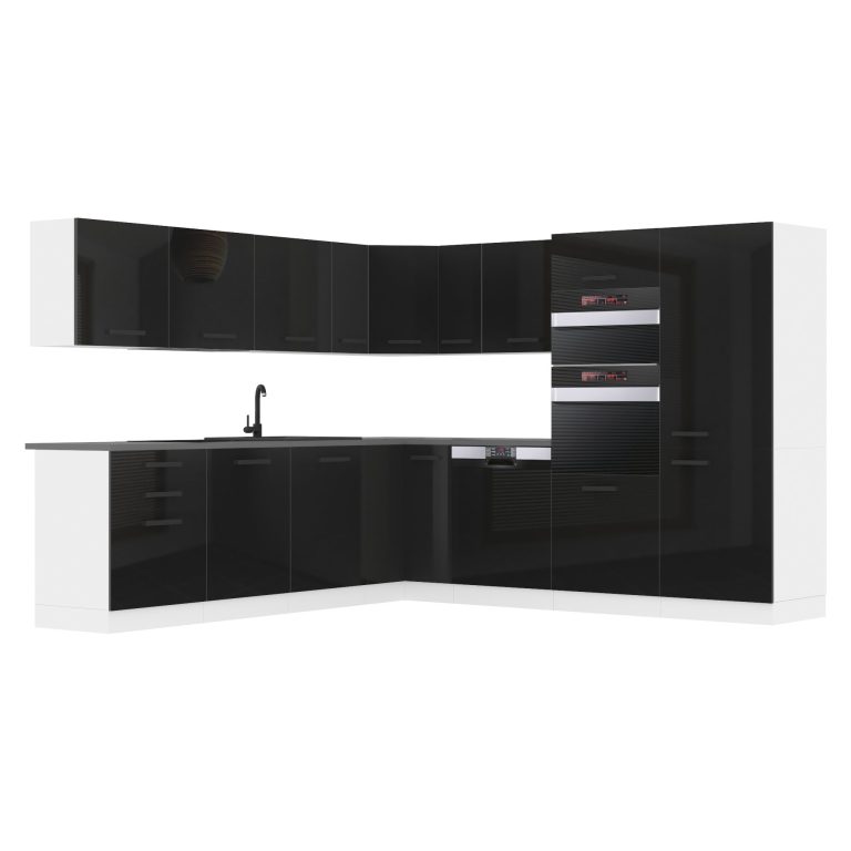 Kuchyňská linka Belini Premium Full Version 540 cm černý lesk s pracovní deskou JANE Výrobce INF JANE/0/WT/B/B/B1