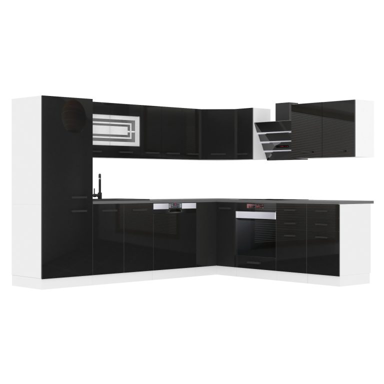 Kuchyňská linka Belini Premium Full Version 520 cm černý lesk s pracovní deskou JULIE Výrobce INF JULIE/0/WT/B/B/B1