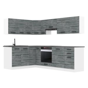 Kuchyňská linka Belini Premium Full Version 420 cm šedý antracit Glamour Wood s pracovní deskou JANET Výrobce