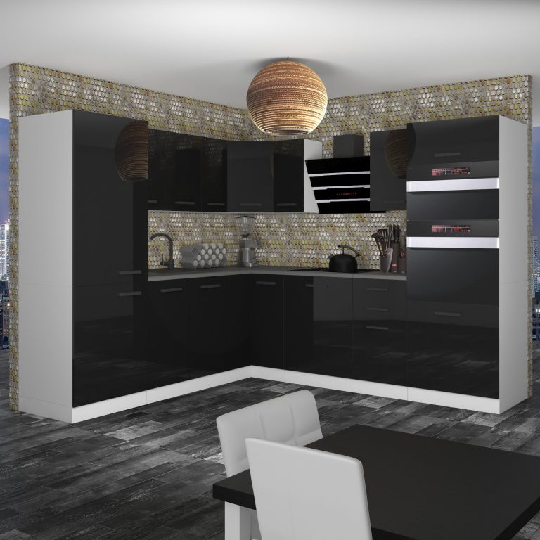 Kuchyňská linka Belini Premium Full Version 480 cm černý lesk bez pracovní desky STACY Výrobce