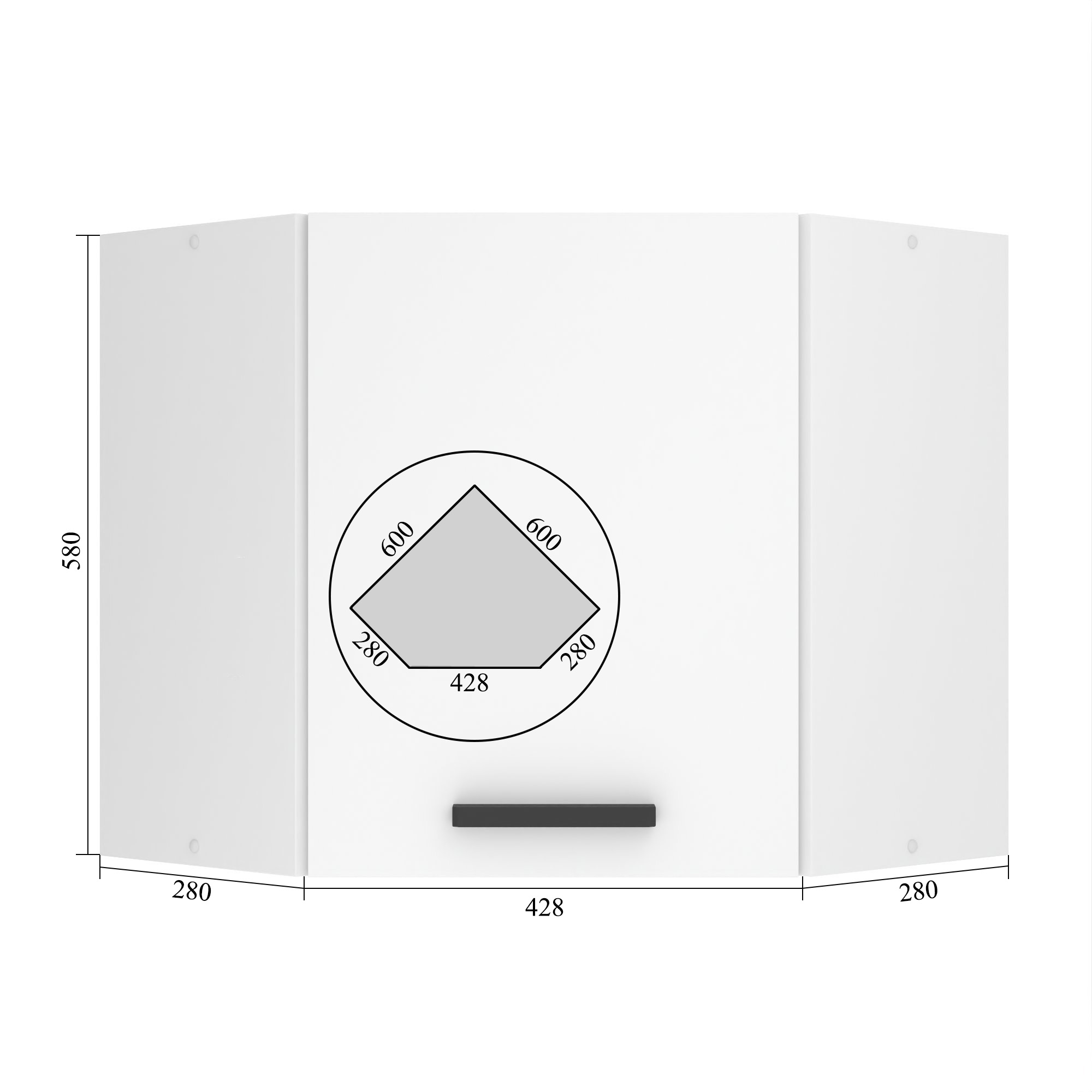 Kuchyňská skříňka Belini Premium Full Version horní rohová 60 cm bílý mat Výrobce TOR SGN60/0/WT/WT/0/B1/PP