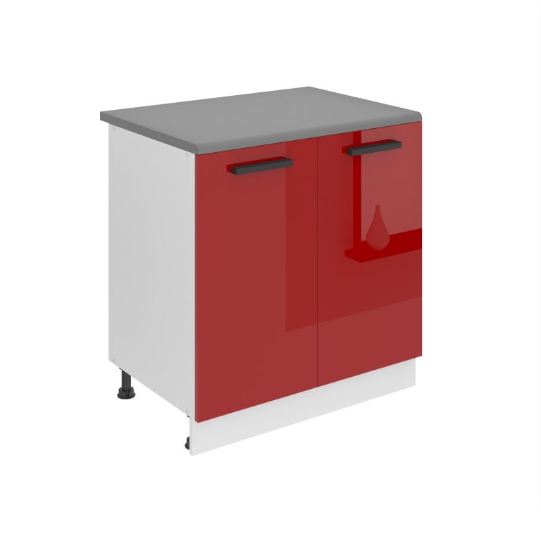 Kuchyňská skříňka Belini Premium Full Version spodní 80 cm červený lesk s pracovní deskou Výrobce INF SD80/0/WT/R/B/B1/PP
