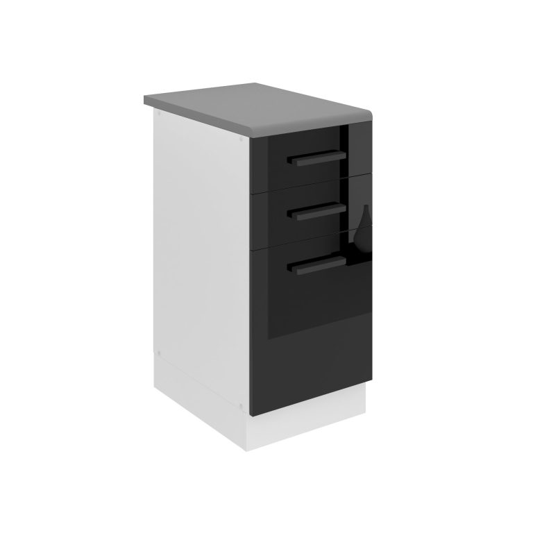 Kuchyňská skříňka Belini Premium Full Version spodní se zásuvkami 40 cm černý lesk s pracovní deskou Výrobce INF SDSZ40/0/WT/B/B/B1/PP