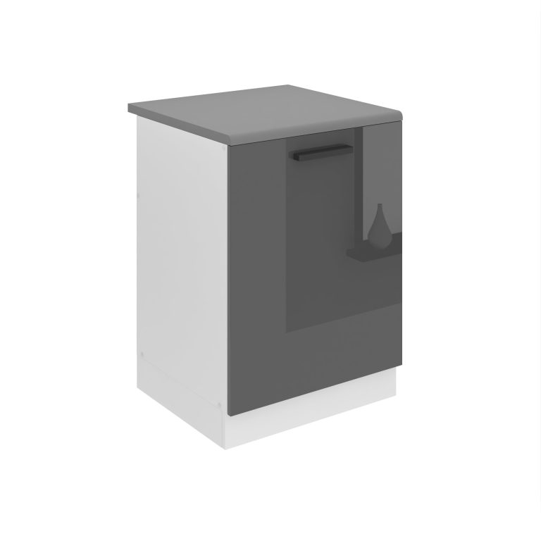 Kuchyňská skříňka Belini Premium Full Version dřezová 60 cm šedý lesk s pracovní deskou Výrobce INF SDZ60/0/WT/S/B/B1/PP
