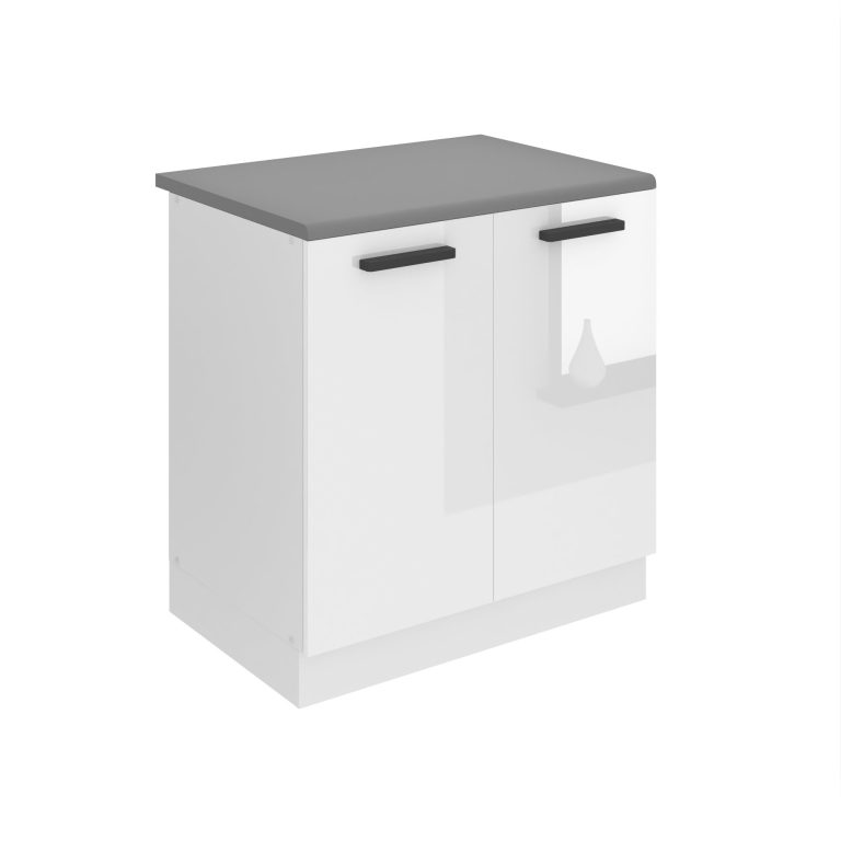 Kuchyňská skříňka Belini Premium Full Version dřezová 80 cm bílý lesk s pracovní deskou Výrobce INF SDZ80/0/WT/W/B/B1/PP
