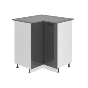Kuchyňská skříňka Belini Premium Full Version spodní rohová 90 cm šedý lesk s pracovní deskou Výrobce
