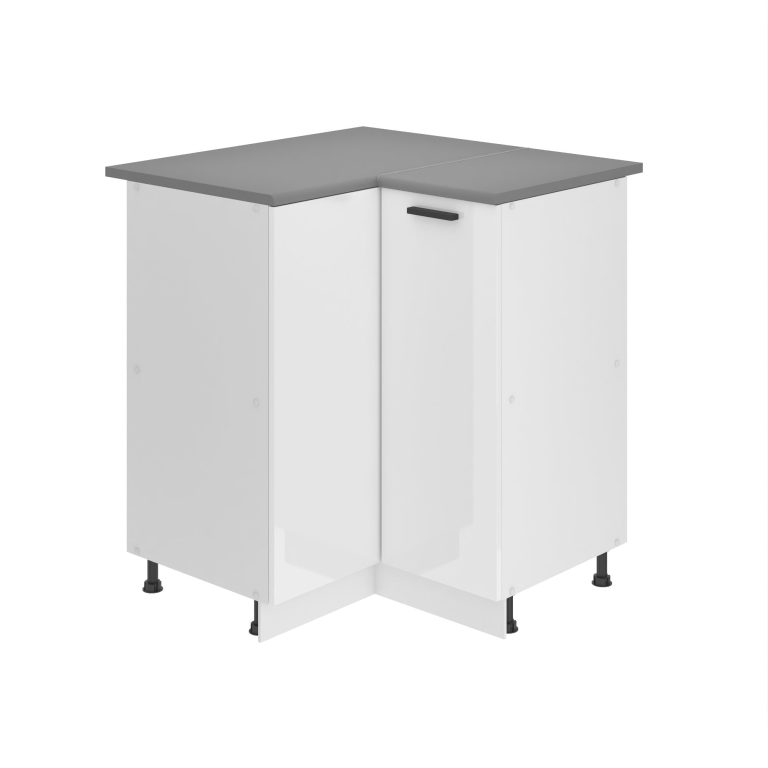 Kuchyňská skříňka Belini Premium Full Version spodní rohová 90 cm bílý lesk s pracovní deskou Výrobce
