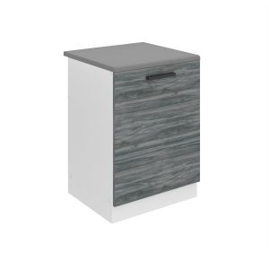 Kuchyňská skříňka Belini Premium Full Version dřezová 60 cm šedý antracit Glamour Wood s pracovní deskou Výrobce
