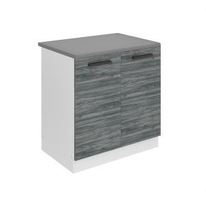 Kuchyňská skříňka Belini Premium Full Version dřezová 80 cm šedý antracit Glamour Wood s pracovní deskou Výrobce
